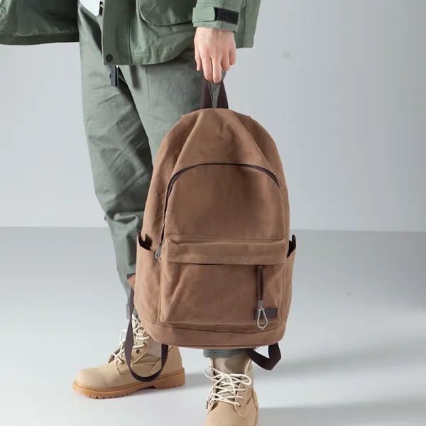 Cs Mall 남성 캐주얼 백팩 캔버스 가방 데일리 배낭 백 가벼운 메신저 맨스백 B283