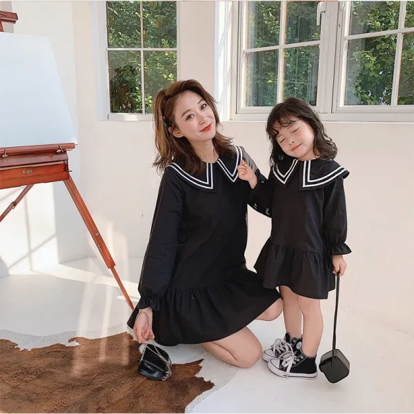 새 친자식 하복 한 가족 세 식구 큼 모자 암녀복 원피스 네 엷게