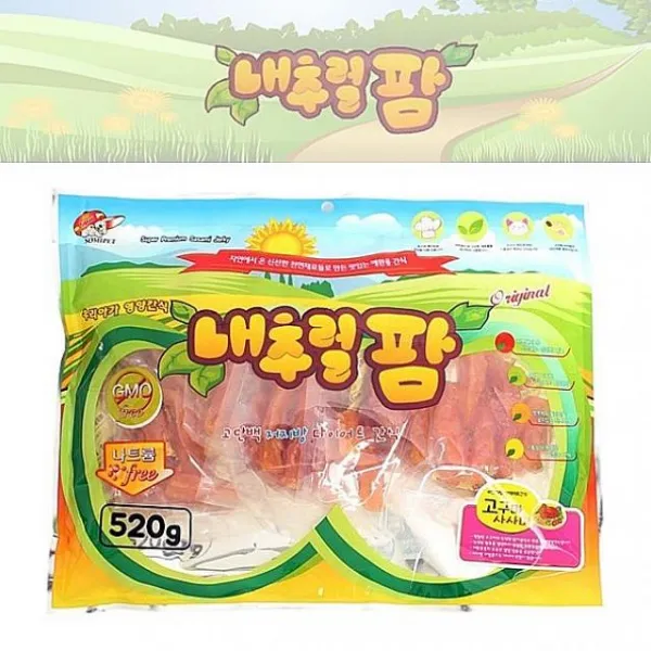 은하마켓 네추럴팜 대용량간식 고구마사사미 520g 강아지 건조간식 육포, 1