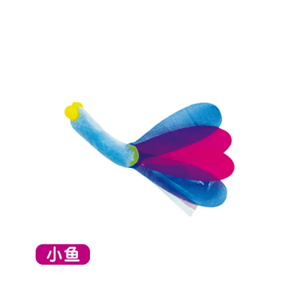 고양이 장난감 낚시대 핸드메이드 장난감 고양이 우드스틱 흰돼지 가게 일본 도격만 고양이스틱 와르랄낚, 단일옵션, 작은 물고기