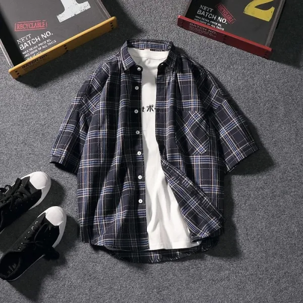 Kirahosi 여름 남자 트렌드 2019년 반팔 셔츠 홍콩스타일 59호 Ahcszfb