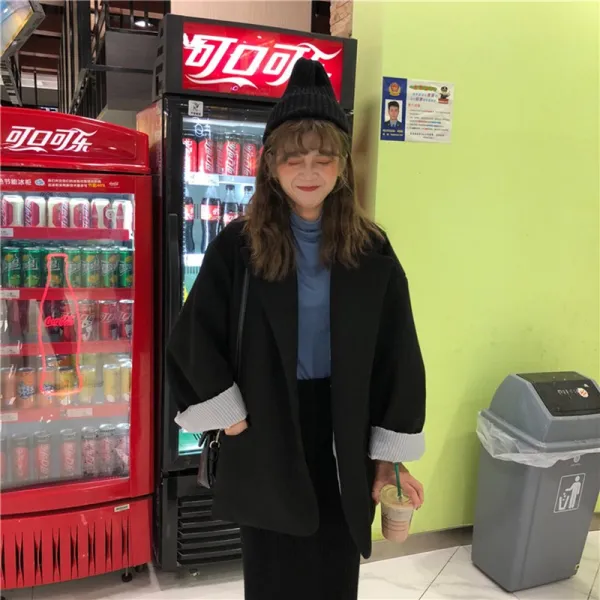 Yx Shop 겨울 여성 숏 코트 아우터 오버사이즈 A0053