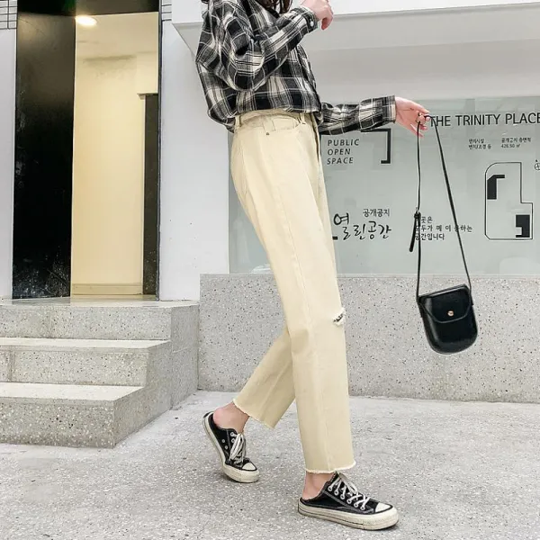 타임스글로벌 많이 있는 여동생 라지 디스트로이드진 여자 와이드 여성 청바지