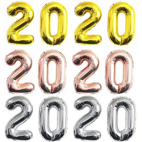 알리미스토리 초대형 2020 파티 새해 신년 송년회 은박 풍선 1세트 01_2020 골드 