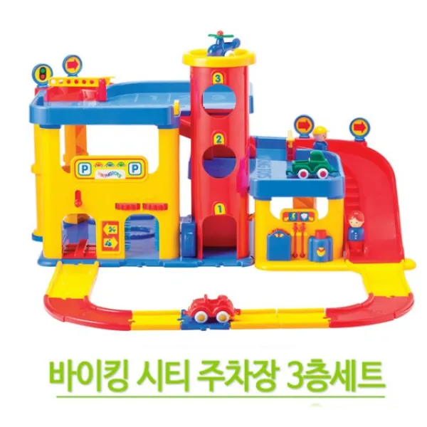 주차장3층세트 1개 유아장난감 아기 완구 완구 매트 RC 작동완구 비행기