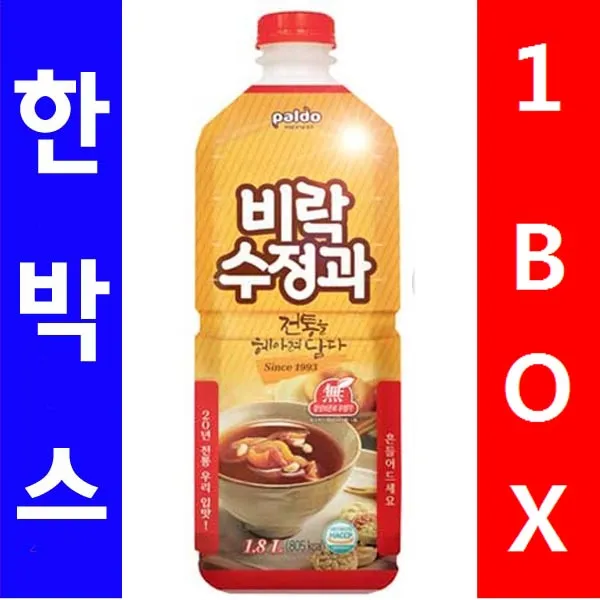 115 흰블리 / 팔도)비락 수정과 1.8L 1박스(8개) 음료수 수정과 수정과, 단일 총 수량