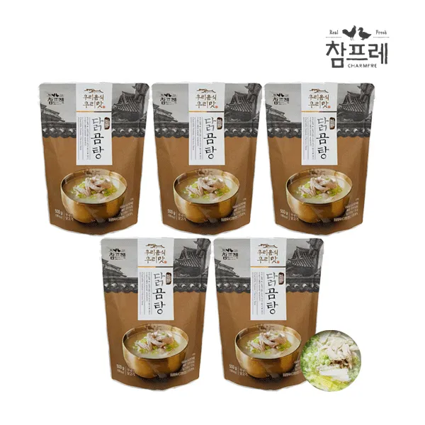 [다만세푸드] 참프레 닭곰탕 500g x 5 (5팩) / 곰탕 즉석국 즉석탕