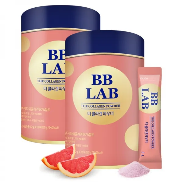 뉴트리원 본사 누적판매 700억 돌파 전지현 비비랩 콜라겐 더 콜라겐파우더S 먹는 저분자콜라겐 가루 분말 자몽맛 + 활력환, 2box