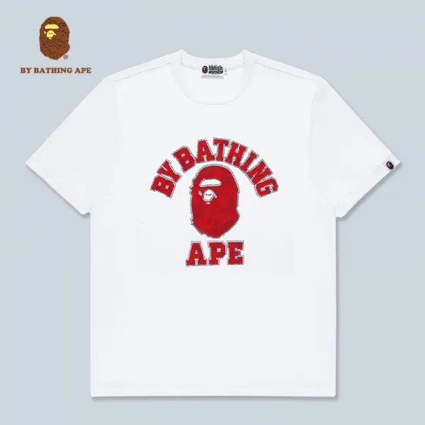 bathing ape 유인원 물결표 여름 커플 져지 반소매 0bape 반팔 티셔츠 큰 사이즈