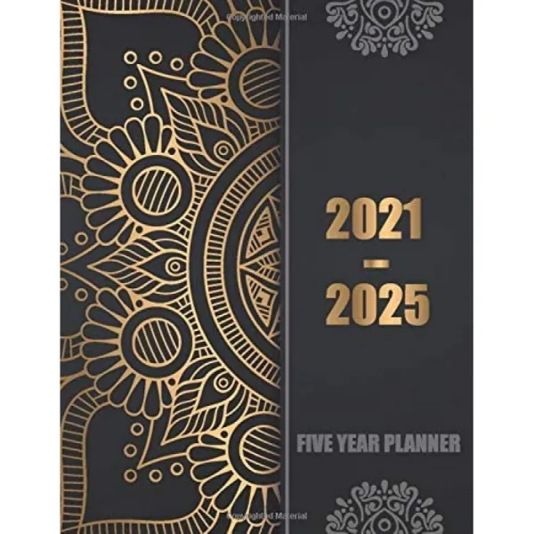 2021-2025 5개년 계획자: 60개월 달력 5년 약속 달력 사업 계획자 의제 일정 관리자 로그북 및 저널 포함... 만다라 표지(2, 단일옵션