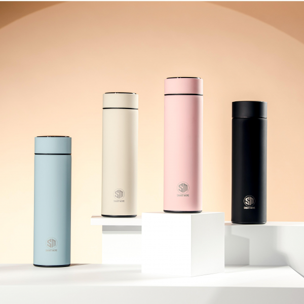 스마트 무브 LED 텀블러 온도표시 텀블러 SW001 500ml, 1+1, 블랙+블루