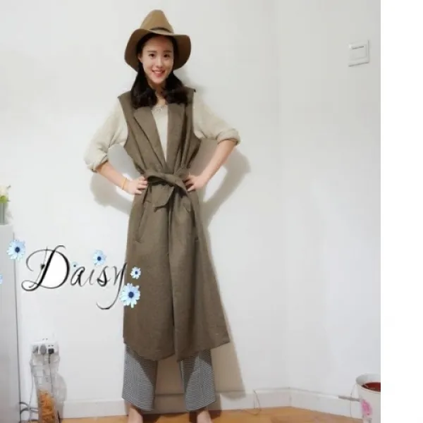 [해외]여성상의 > 베스트 Daiisy 데이지 분점 2016 봄 차림의 신형 전문 상품 판매대 합격품 양복은 띠 중에 긴 항목의 면화 품질 말이 둥둥에 외투의 등 여자를 끼우는 것 수령한다(배송비 및 관부가세포함가격