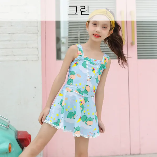 뉴타임즈10 여아 원피스 수영복 아동수영복 녀아 몸뚱이 공주님 귀염둥이 귀여움 수영복 여아 소중생 수영복 QH14 A10