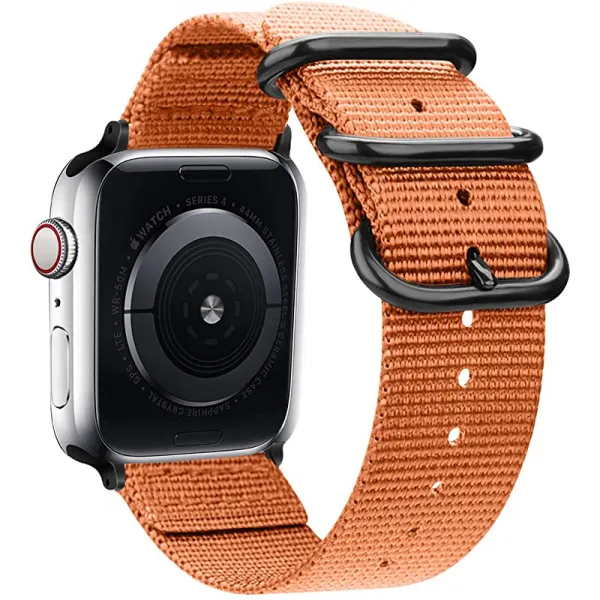 금속 버클 호환성 5 4 3 2 1 2 2 Apricot 오렌지 42mm 44mm 애플워치 밴드 44mm 42mm 40mm 38mm 경량 Woven Nylon Sport Wrist Strap와 호환되는 나일론 밴드, 상세페이지 참조, 상세페이지 참조