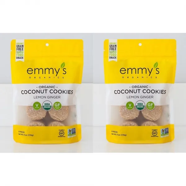 Emmy's Organics 레몬 생강 코코넛 쿠키 6oz 2팩 상세설명참조