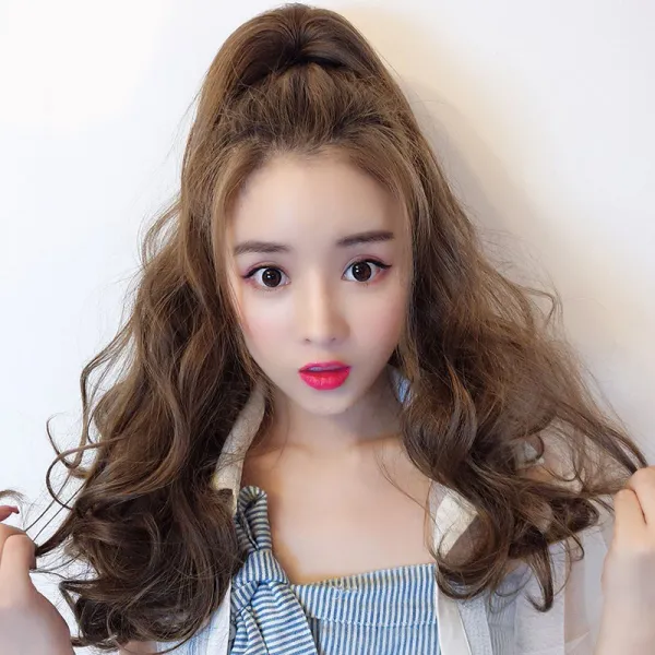 벨르비쥬 이자벨 말꼬리 웨이브 장발가발, 개, 브라운