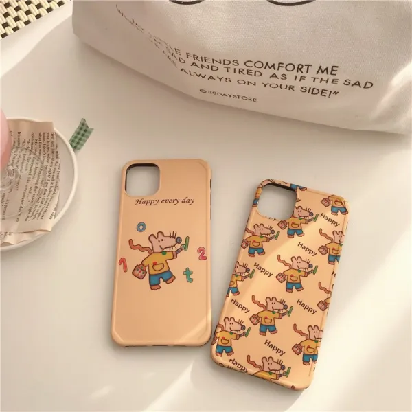 크리에이티브 유년기 캐릭터 쥐포 적용 11proxsxrmax 폰11 핸드 케이스 8플러스 핸디캡 커플 7p