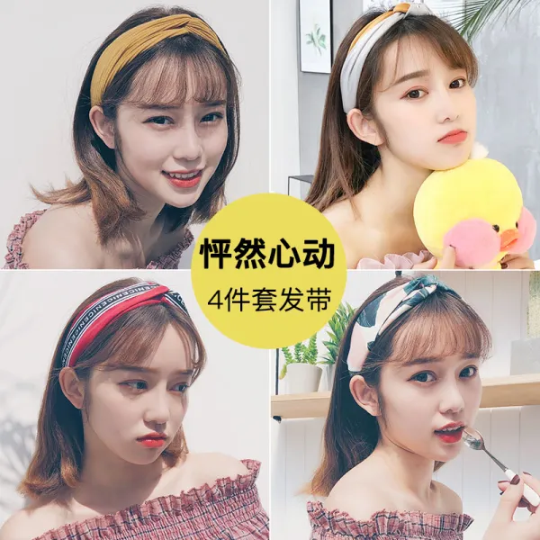 면헤어밴드 머리띠 헤어악세서리 세트 머리끈 밴드