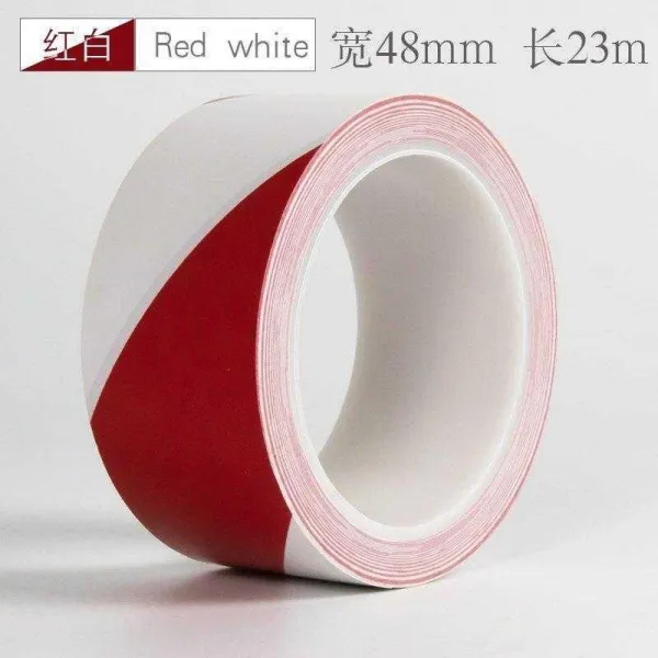 경고 Pvc 블랙 엘로우 횡단 보도 경계함 랜드마크 땅에 붙이다 판 바닥이 플래그 컬러 선을 긋다 레드 화이트 와이드 48mm *롱 2