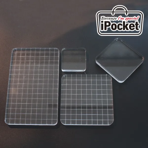IPOCKET 아이포켓 다용도 아크릴 블록 블럭 클리어스탬프용, A. 5x5 cm