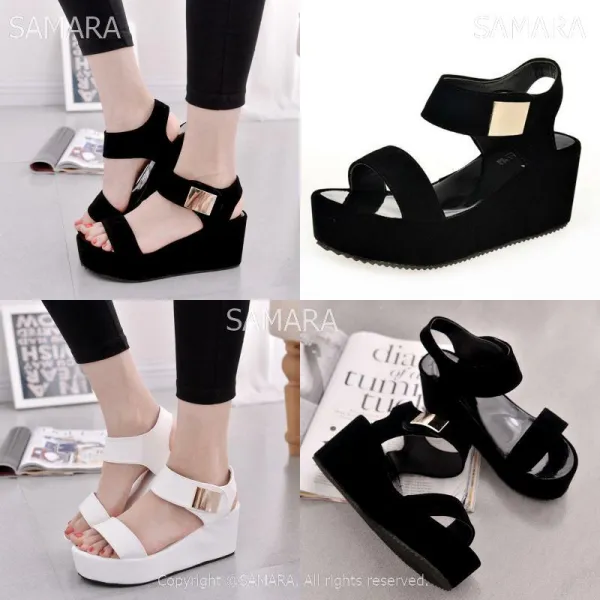 Qterra 특허브랜드 E7272 통굽슈즈 웨지힐샌들스트랩샌들여름신발 하이힐