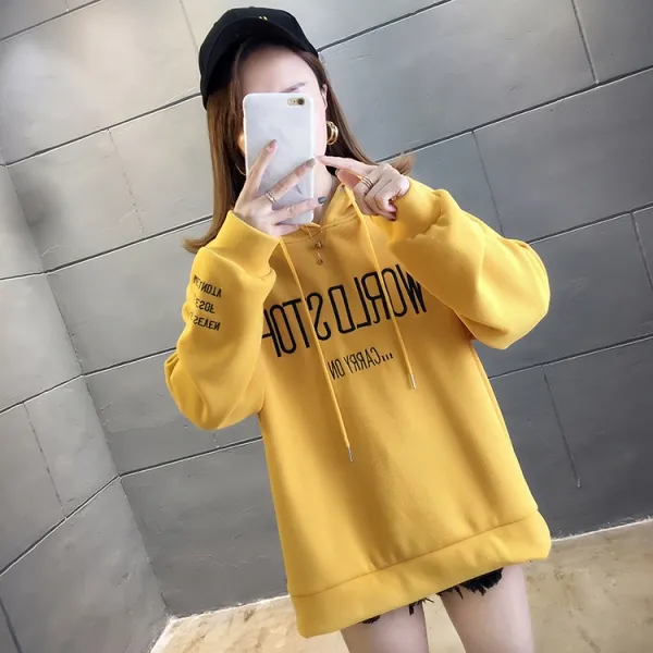 심플룩 캐주얼룩 레터링 후드티셔츠