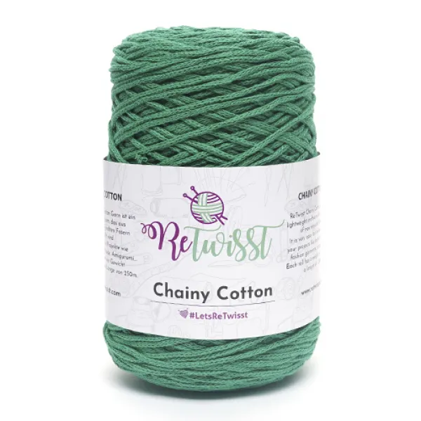 삼남뜨개실 리트위스트 체이니코튼 250g 10+1 면사 면실 혼방실 가방실 사계절실, ReTwisst Chainy Cotton, 15 그린