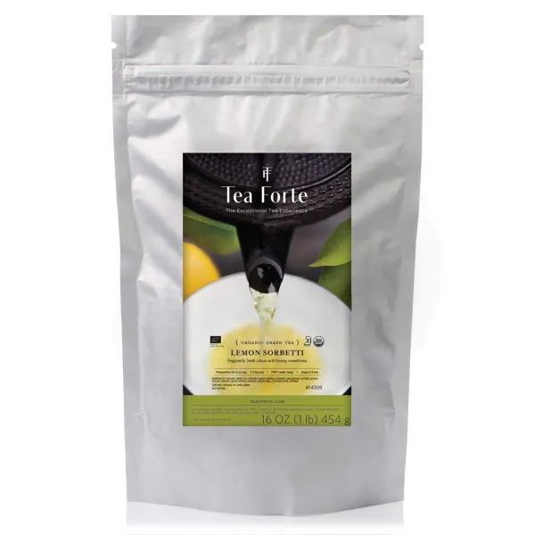 1 파운드 리필 티 포르테 유기농 녹차 레몽 소 베티 1 파운드 리필 One Pound Refill Lemon Sorbetti Tea Forte Organic Green