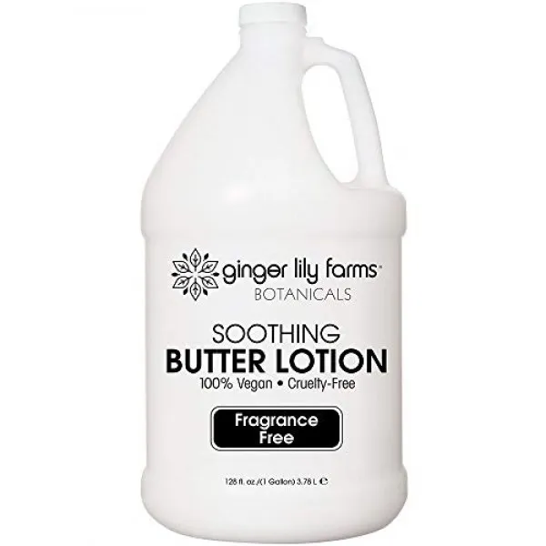 Ginger Lily Farms Botanicals 무 향수 진정 버터 로션 100 % 비건 파라벤 황산염 인산염 글루텐 및 무자비 성, 단일상품