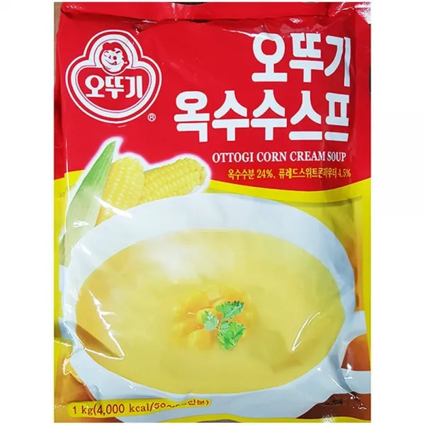 업소용 식당 식자재 재료 오뚜기 옥수수스프 1kg/양송이스프/죽/야채스프/보노스프/즉석스프/크림스프/콘스프/간편식/라면스프/카레/스프컵/쇠고기스, W 1