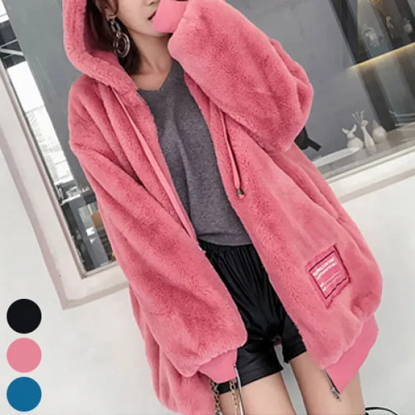 공블리 0 velys 포근한 FW 레터링 퍼 후드집업 CSU1123 SEASON OFF 60%