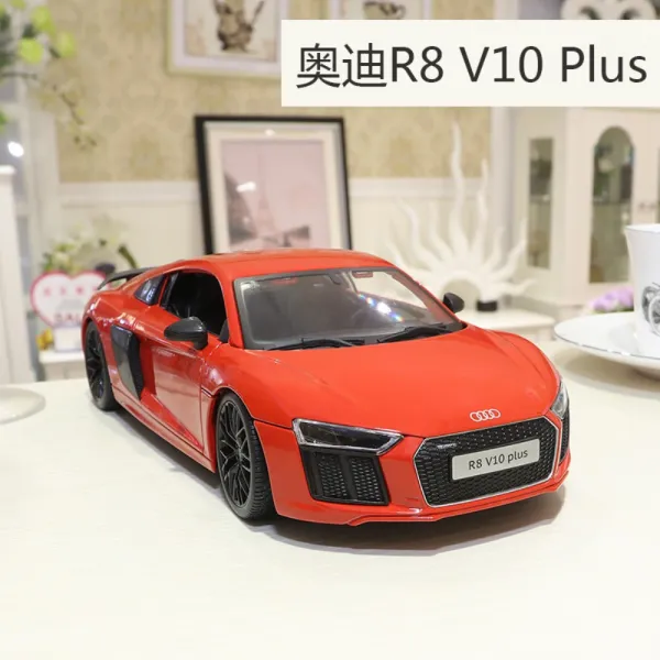 1대18 Audi 아우디 R8 합금 다이캐스트 자동차모형 피규어 선물, 아우디 R8 V10 레드