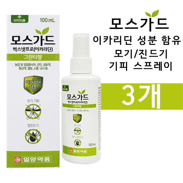 일양약품 모스가드 스프레이 100ml 진드기모기해충기피제, 3개