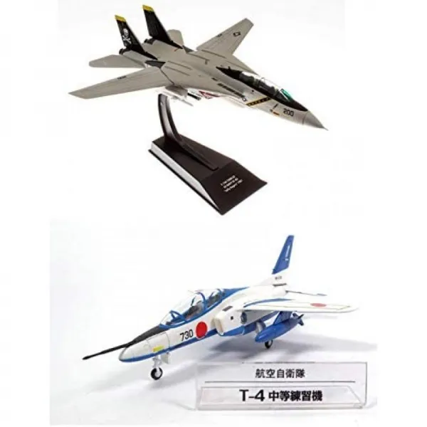 프랑스직송 Opo 10 2 군용기 의 세트 1/100 : 그루먼 F 14 톰캣 미국 해군 탑 건 + 가와사키 T 4 블루 임펄스 Cp01 + Sd4 단일옵션