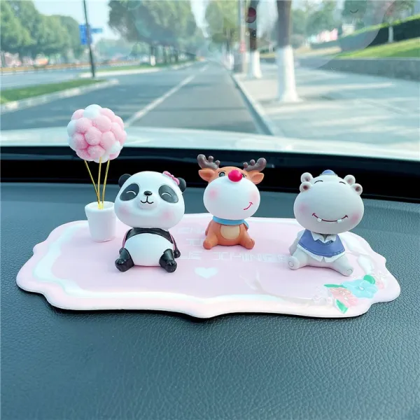 창의력 장식품 귀엽다 쳐다보다 카우보이 차 안 액세서리 차량 적재 제어대 장식 용품 대전, 1 건, 판다 사슴 하마