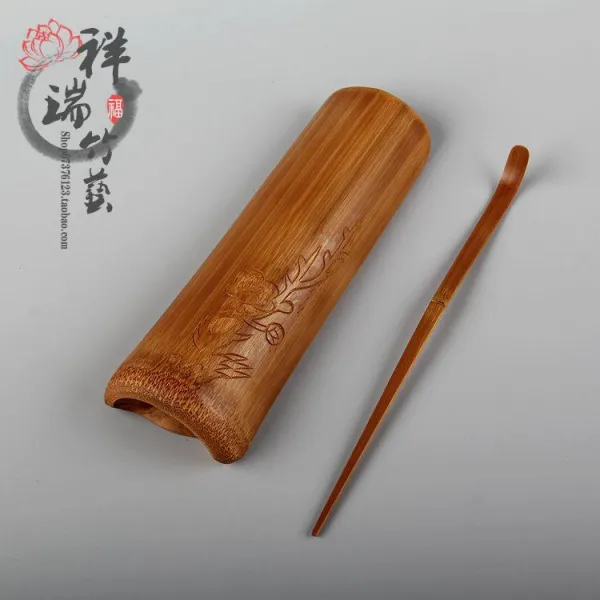 티스푼 대나무제작 다도 쓰리피스 카보나이징 대나무 차잎 티포크 차도구 수공업 감상차도구 차제구 육군자, T01-투피스