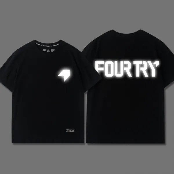 남자티셔츠 유행 동일한타입 천성 완벽한 t셔츠 2020봄신상 fourtry반사광선 순면 짧은소매 남자커플