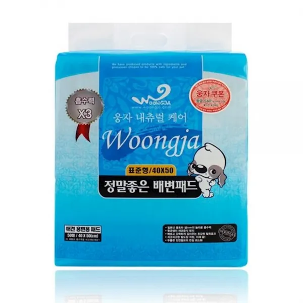 웅자 강아지 애견 배변 40x50 패드 1EA 배설물 용변훈련 흡수력좋은 애완용품, 1개