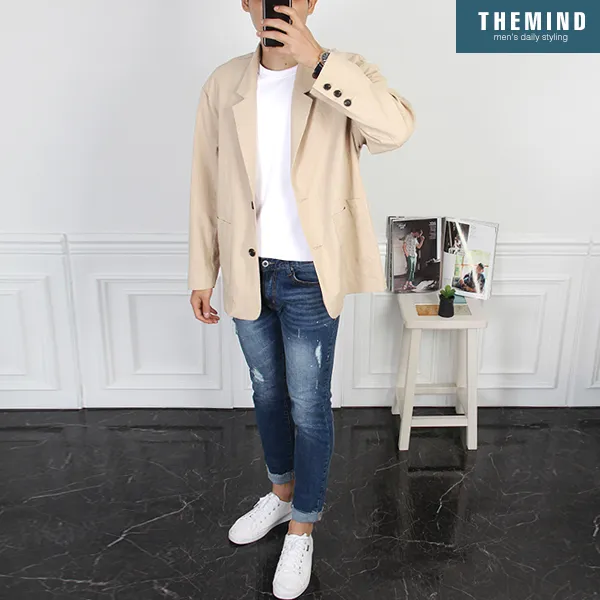 더마인드 여름자켓 Nf린넨오버핏자켓