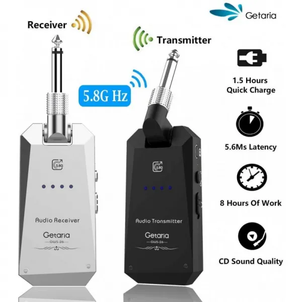 게타리아 무선 기타 5.8G 기타 수신기 발행자 전기베이스