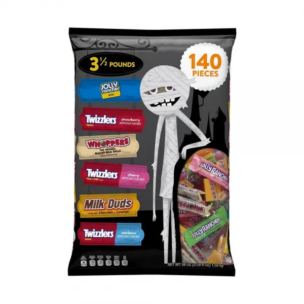 HERSHEY'S 허쉬 할로윈 스낵 사이즈 캔디 구색 (TWIZZLERS JOLLY RANCHER MILK 불발탄 WHOPPERS 캔디) 56oz팩 (140개), 선택, 상세설명참조
