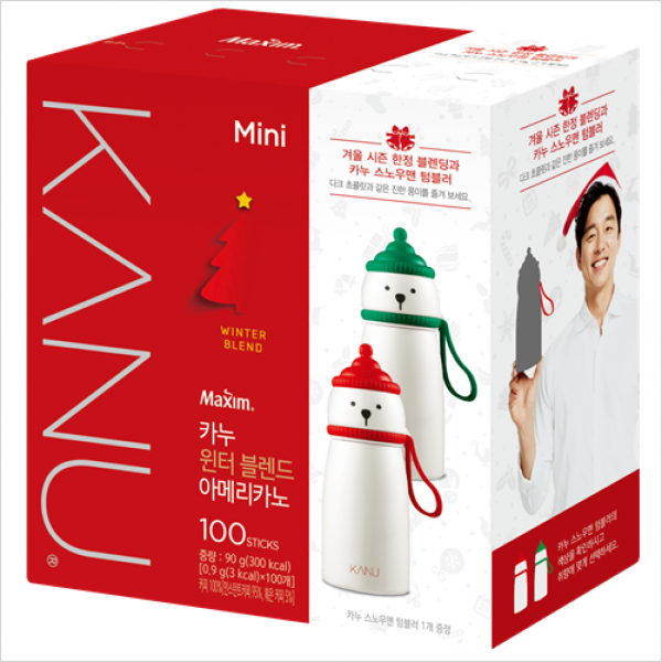 맥심 카누미니윈터블렌드100T+스노우맨텀블러(랜덤색상), 1개