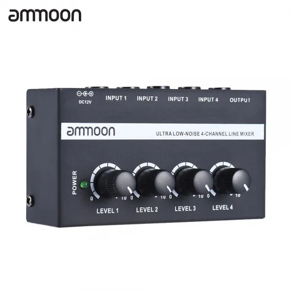 ammoon MX400 4 방향 초소형 초저 노이즈 광고 믹서 Xiaoying 규정 110-240V 검은, I2675UK