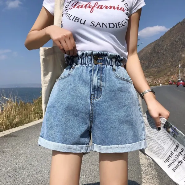 워싱데님청반바지여 워싱데님반바지 다른 논조다 인싸템 같은스타일 A라인 여성 여름 와이드 루즈핏 슬림핏 빅진 핫팬츠