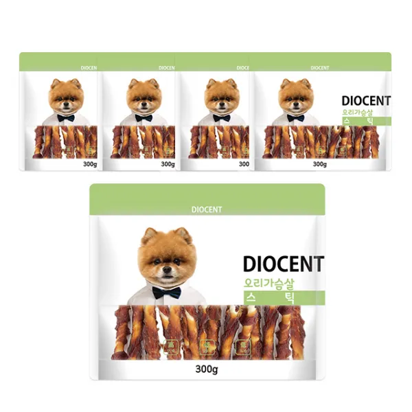 디오센트 원재료100% 안전한간식 300g14종 강아지간식, 1set, 07_오리가슴살 스틱 300g5EA