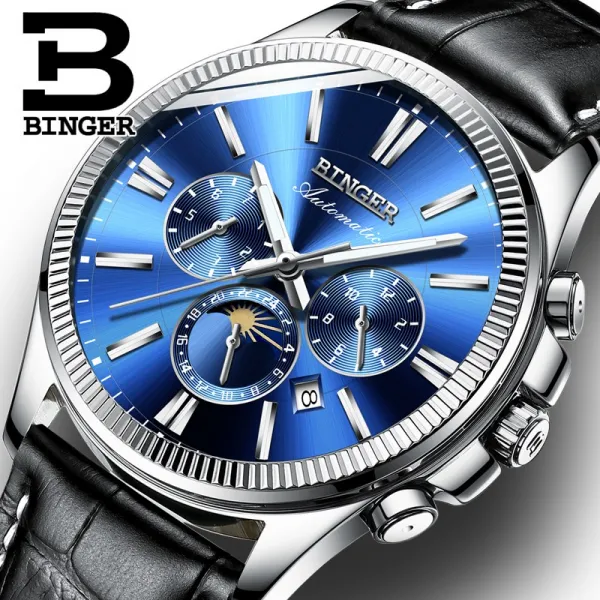 19 년 목적격 BINGER 트렌드 스타일리시 캘린더 펀칭 전자동 오토매틱 바다블루