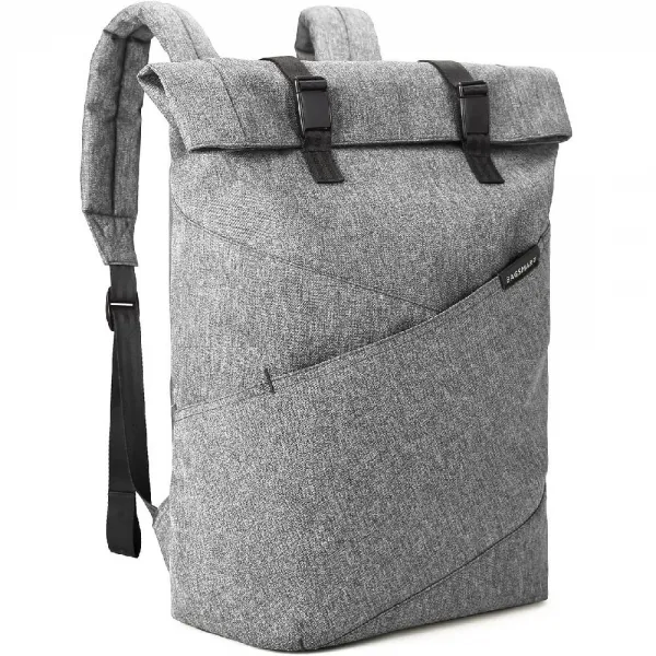 Bagsmart Store 노트북 가방 위크 엔더 여행 비즈 다목적 롤 톱 패션 배낭 15.6 노트북 회색에 적합