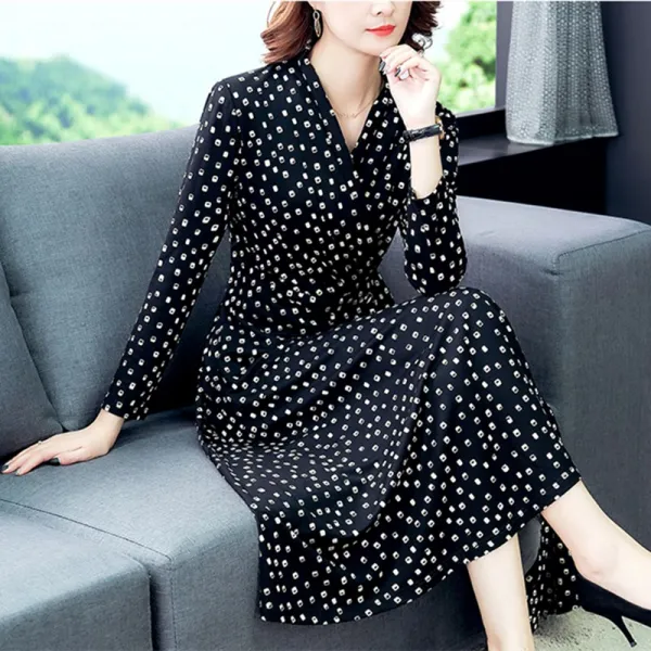 봄계절 빅사이즈 고급 여성의류 중년 뚱뚱함 엄마 40대 긴팔 고귀한 부인