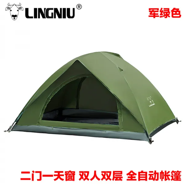 팝업텐트 텐트 이층 더블 야외 전자동 겸용 가정 캠핑 캠프 모래사장 T03 이층 자동 전군녹