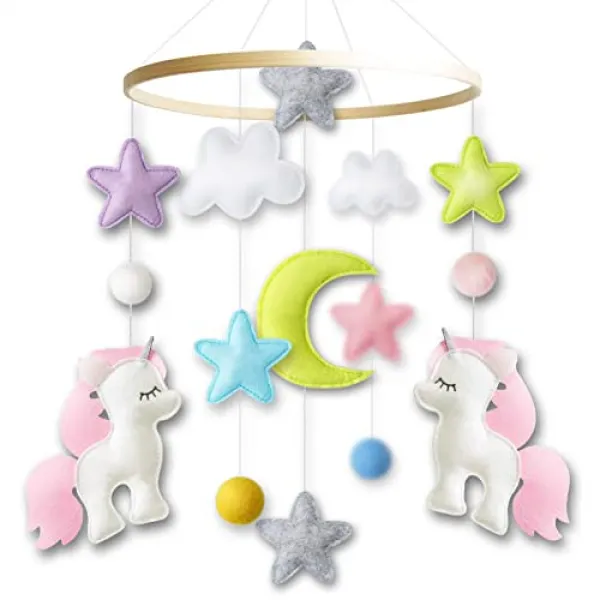 Nmt 의 Baby Crib Mobile 소녀 보육 데코를위한 Unicorn Baby Mobile P012407l7pxq3s1 기본